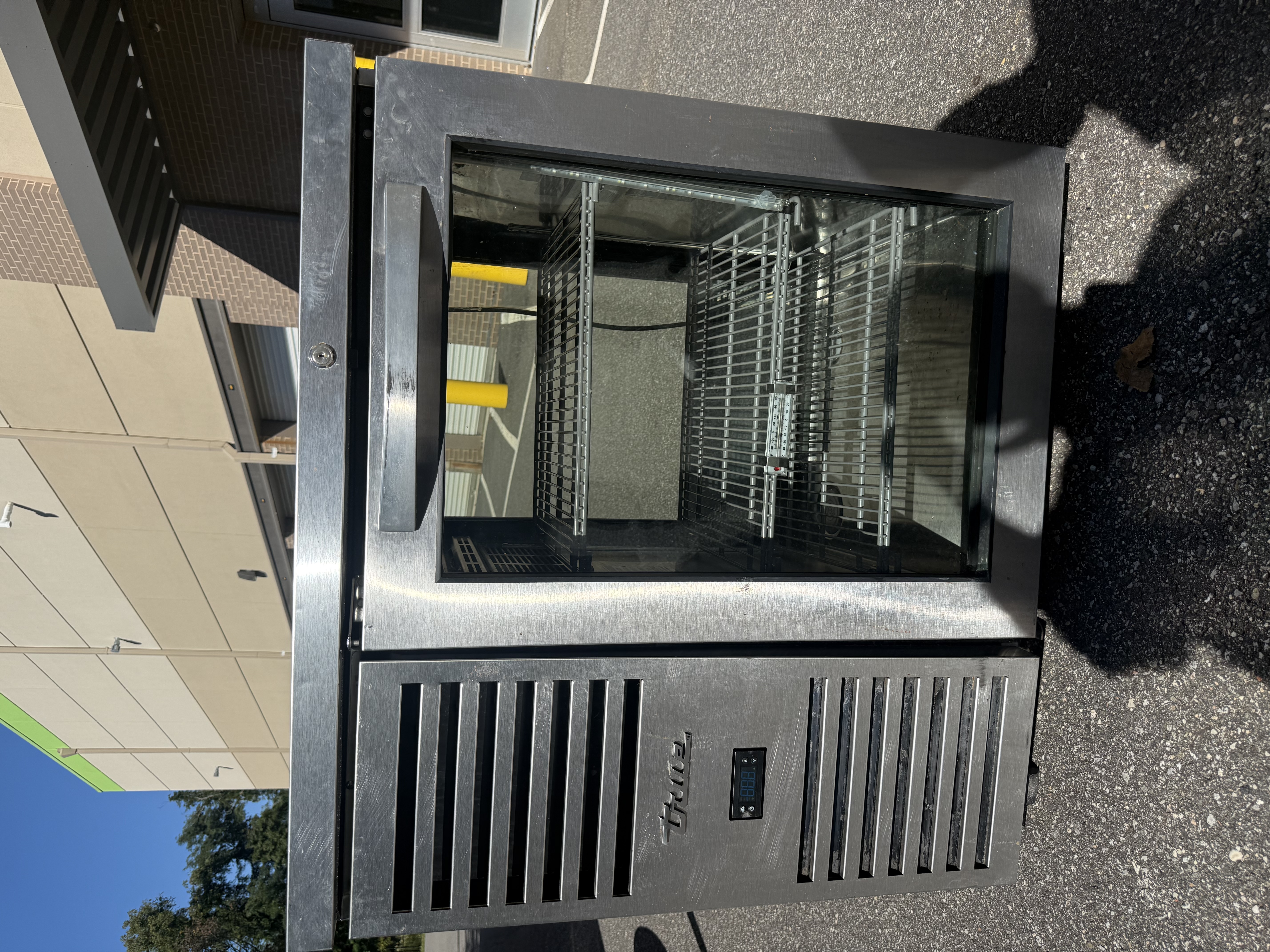 Single Glass Door Back Bar Pass-Through Refrigerator True TBR36-PTSZ1-L-S-G-G-1 used commercial restaurant equipment NYC
